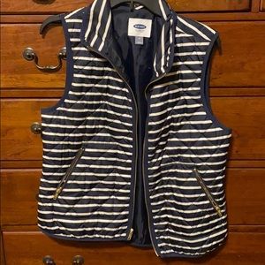 Old navy vest sleeveless jacket size M navy/white